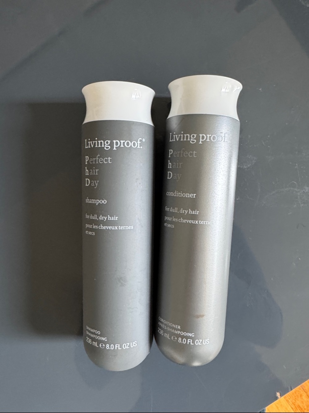 Living Proof Perfect Hair Day Shampoo & Conditioner - Gray and White